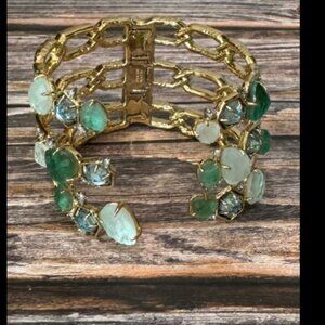 Alexis Bittar Mosaic Stone Cluster Hinge Cuff Bracelet ITM770